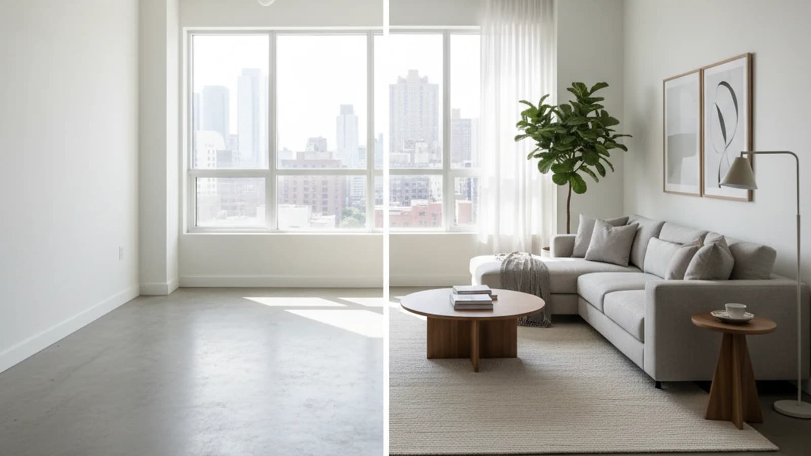 Empty Australian home shown with a tasteful virtual staging concept
