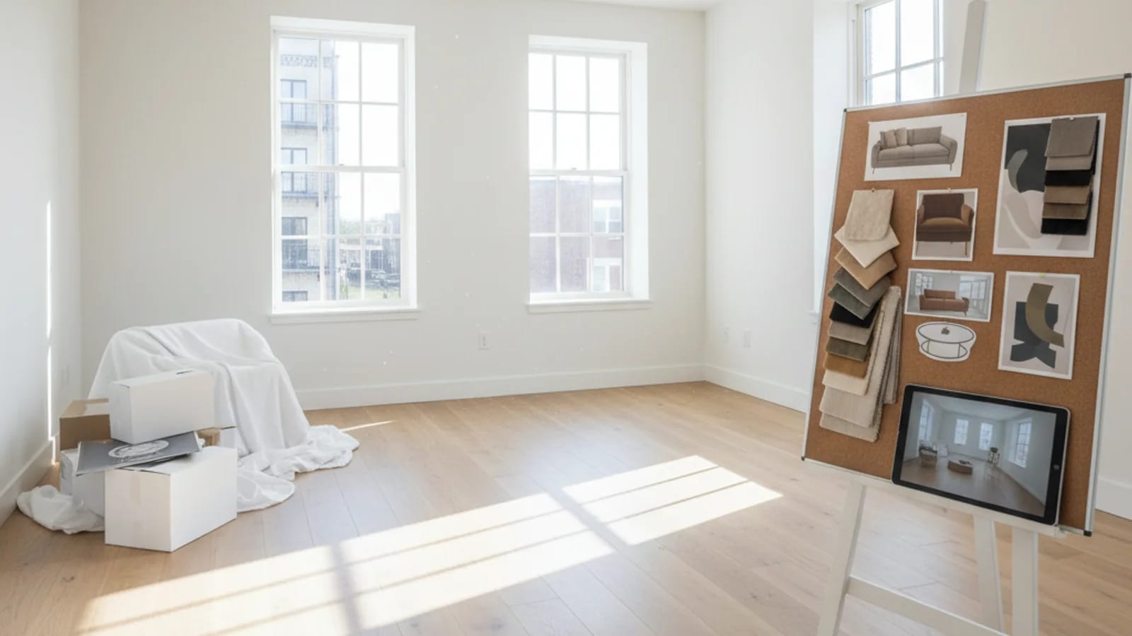 Before and after virtual staging concept for a luxury listing interior