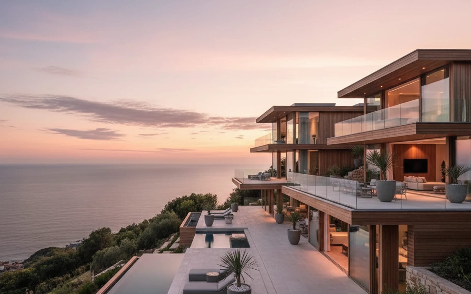 Luxury property image with premium branding treatment