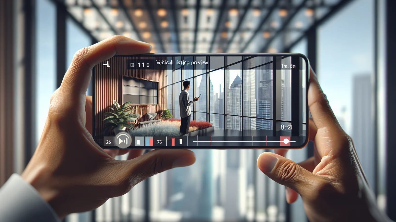 Real estate agent creating a vertical short-form listing reel for Instagram and TikTok on a mobile device
